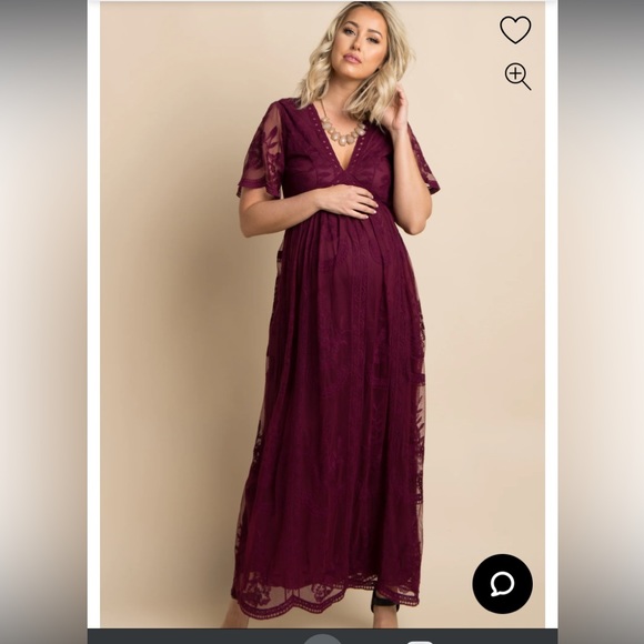 SOLD - Pinkblush lace overlay maternity maxi dress - Picture 1 of 4